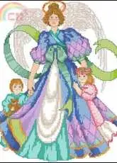 Guardian Angel by Barbara Baatz from American School of Needlework ASN 3661 Cross Stitch Angels PCS