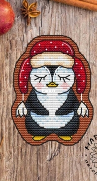 Margaritka Stitch - Gingerbread Penguin Ornament by Margarita Shelikhova