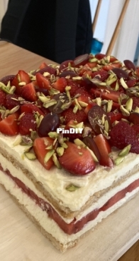 Strawberry watermelon cake