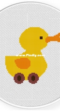 Daily Cross Stitch - Duck With Wheels
