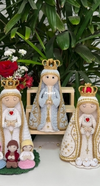 Crochê by Lô - Lorena Silva -  Our Lady of Fátima  - Nossa Senhora de Fatima 3 modelos - Portuguese