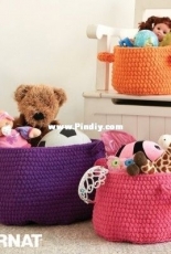 Yarnspirations- Bernat Design Studio - Clutter Catcher Baskets - French - Free