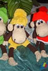 Naughty monkey in a beret - red