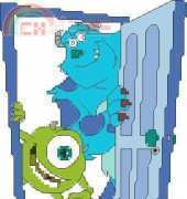 Designer Stitches S32 We scare because we care (Disney. Monsters inc.)