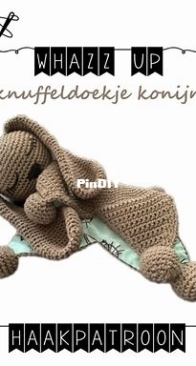 WHAZZ UP - Sandra Vriezema - Rabbit Cuddle Lovey Blanket - Knuffeldoekje Konijn - Dutch