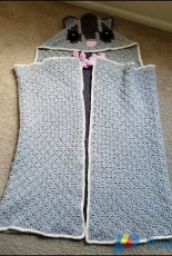 The Cheerful Chameleon - Charlyn Clark - Happy Hooded Sugar Glider Towel or Blanket