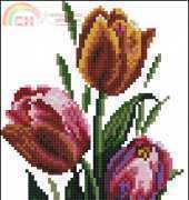 Zolotoe Runo B-015 Bottonholes with tulips
