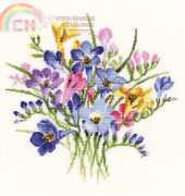 Heritage Stitchcraft - Valerie Pfeiffer Posies VPFP716 Freesia Posy XSD