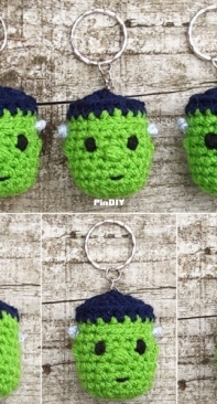 Crochet at Teris - Teri Hamilton - Frankensteins Monster Keychain - Free