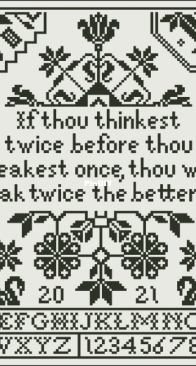 Modern Folk Embroidery - Think Twice Quaker Inspired Sampler XSD+PCS