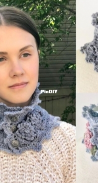 Valerie Baber Designs - Valerie Baber - Floral Peony Neck Warmer Scarf