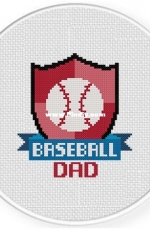 Daily Cross Stitch - Baseball Dad Crest