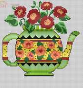 Green Teapot by Ursula Michael from The Cross Stitcher - April 2009 XSD
