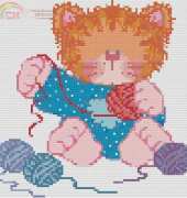 chat pelotes de laine