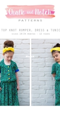 Chalk and Notch - Top Knot Romper, Dress and Tunic - SIzes 2M-12yrs