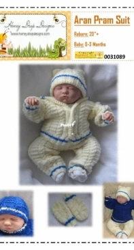 Honey Drop Designs Aran Pram Suit