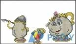 Mrs. Potts and Chip (Beauty and the Beast, Disney) - from magazine