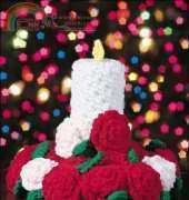 Annies Attic EAC0626 Candle & Rose Centerpiece by Beverly Mewhorter
