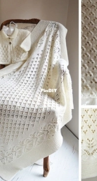 Knitwear designs - Lace and Diamond Blanket and Matching Jacket