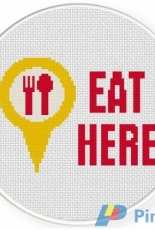 Daily Cross Stitch - Eat Here