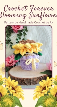 Crochet Forever Blooming Sunflower, Rose, Daisy, Daffodil,and Poppy Bundle  Pattern by Handmade Crochet by Av