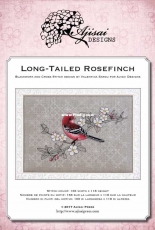 Ajisai Designs - Long-tailed Rosefinch, Blackwork