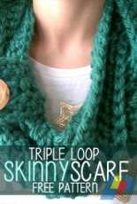 Little Monkeys Crocher- Rebecca Langford - Triple Loop Skinny Scarf - Free