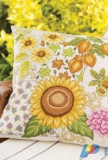 Mellow Yellow Sunflower Cushion by Amanda Gregory from Cross Stitch Gold 139 XSD