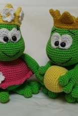 Sankt-Haekelmaus - Otterthaler Haekelmaus - Sabine Schreiner - Frog king and queen - Froschkönig und seine Froschkönigin - German