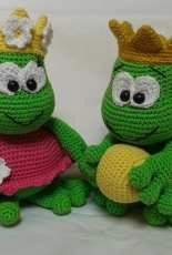 Sankt-Haekelmaus - Otterthaler Haekelmaus - Sabine Schreiner - Frog king and queen - Froschkönig und seine Froschkönigin - German