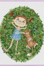 Marusya and Cat by Svetlana Pereberina