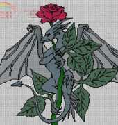 Artecy Cross Stitch Dragon Rose by Dee Dreslough