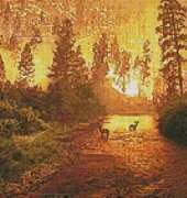 Artecy Cross Stitch - Deer In Forest Fire