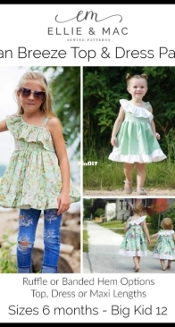 Ellie and Mac - Ocean Breezy Top and Dress - Sizes 6 Months - 12 Years
