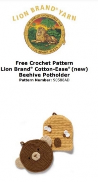 Lion Brand Yarn 90588AD Beehive Potholder