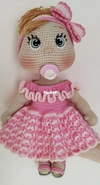 Crochet Pattern World - Annea Leolea / Anealeolea - Pink outfit for baby doll