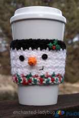 The Enchanted Ladybug - Angie Hale- Crochet Snowman Coffee Cup Cozy - Free