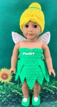 Adoring Doll Clothes - Pamela Barton - Tinkerbell Outfit for 18in Doll