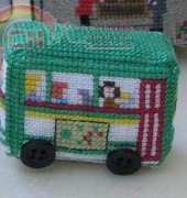 Small Town in 3D Cross Stitch - Bus