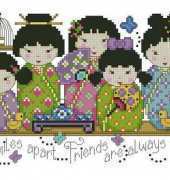 Kokeshi Friends by Joan Elliott from The World of Cross Stitching TWOCS 200 XSD