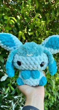 JM Adorables plushies - Jenny and Mike - Glaceon  - Free Pattern Mod