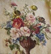 Flowers half stitch - Jarrón con flores medio punto