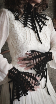 Requiem Crochet Collar And Cuff Pattern by OurWindow