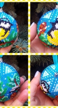 Winter Night Bead Ball Ornament - Ekaterina Kochkovskaya - Free
