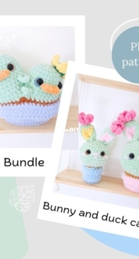 Hugurumi toys / Hugurumi Toys to Hug - Silvia Parascandolo - Bunny Cactus and Duck Cactus Bundle