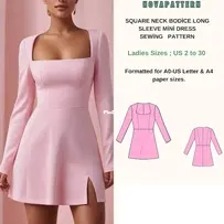 Novapattern - Square Neck Dress  - English