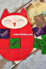 E and Me Designs - ITH Owl Tic Tac Toe Game