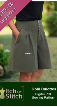 Itch to Stitch - Kennis Wong - Gobi Culottes - Sizes - 00-20
