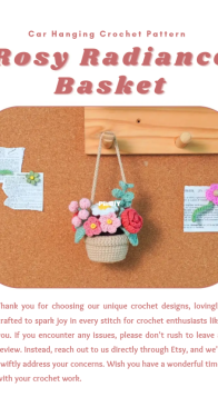 PHoaCrochet - Hoa Phong Nữ - Rosy Radiance Basket