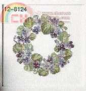 Permin 12-8124 Violets wreath pcs